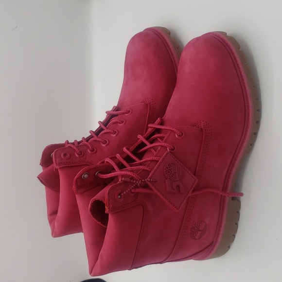 MENS TIMBERLAND size 8 1/2 COLOR PINK NEW NEVER BEEN WORN 100% AUTHENTIC - Picture 6 of 7
